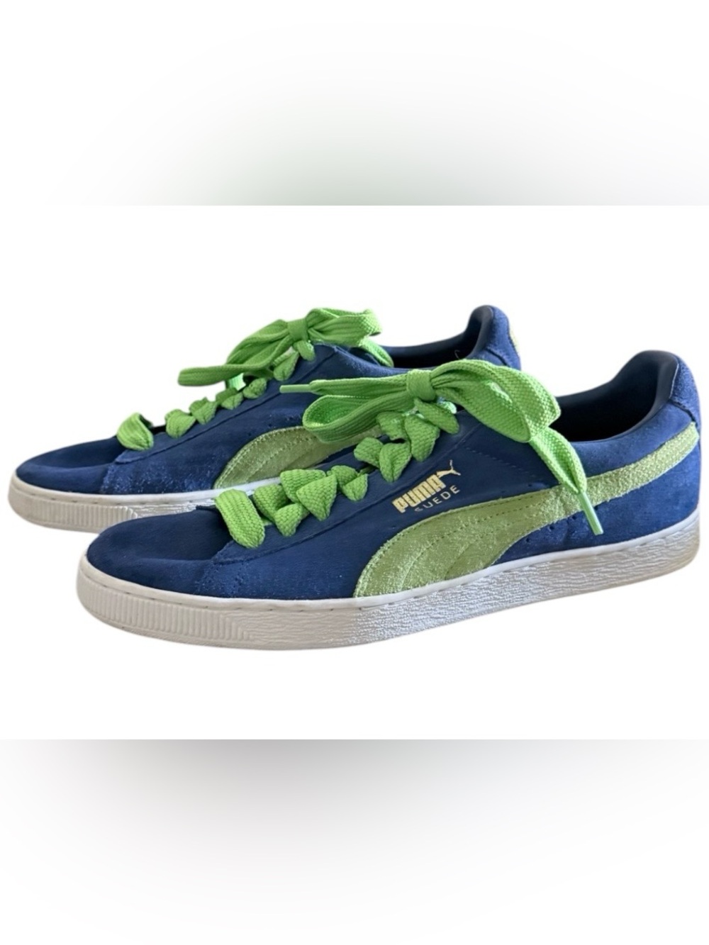 PUMA Suede Classic men’s 12 low top lace up blue & green sneakers